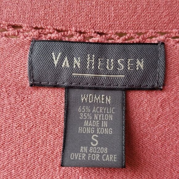 EUC Pretty Coral Van Heusen Ladies Knit Top Sz S - Picture 2 of 4